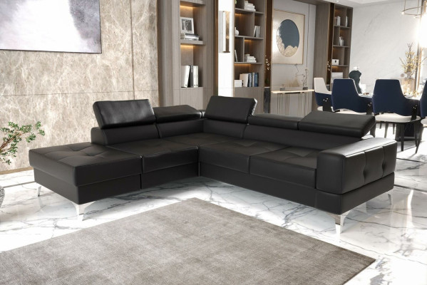 Hoekbank L-vorm bank woonlandschap gestoffeerd multifunctioneel design modern textiel