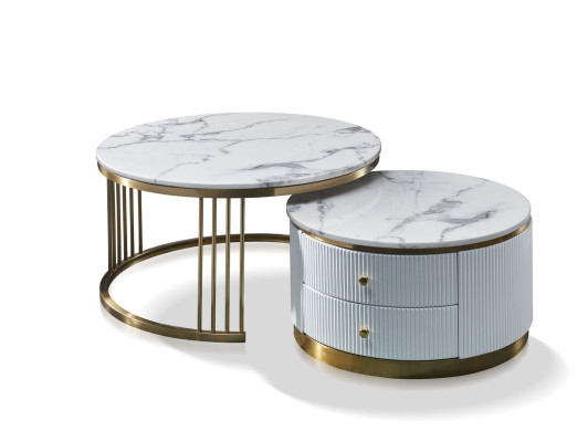 Luxe Italië bank Koffie Bekleding Bank Tafel Echt Designer Hout Tafels