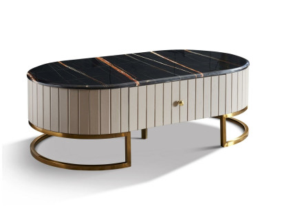 Ovale salontafel Luxe woonkamer Italiaanse meubels Tafels Marmer