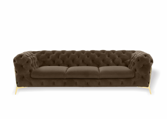 Chesterfield 3-zitsbank bekleding van textiel banken zit woonkamerbank fluweel nieuw