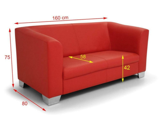 Sofa Bank Ontwerp Bekleding Modern Lederen Banken 2-Zitsbank Tweezits Designer Nieuw