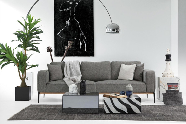 Sofagroep 2-zits bank Moderne stof set grijs groep woonkamer