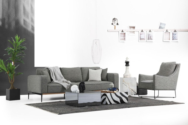 Sofagroep 2-zits bank Moderne stof set grijs groep woonkamer