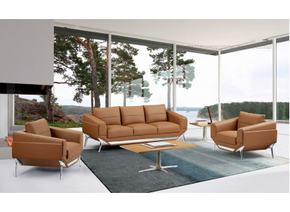 Bankstel 3-zits set design banken gestoffeerde banken kunstleer Relax