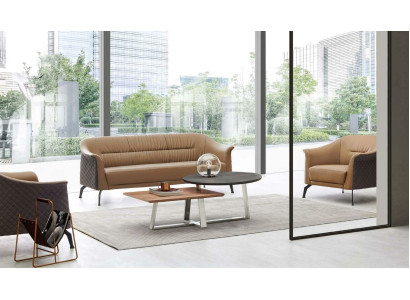 Bankstel bankstel 3+1 designbank salontafel groep leer