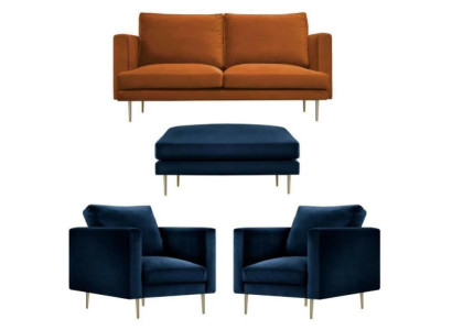 Sofa set Orange Ottoman Chair Creative Furniture Textile Fabric Living Room