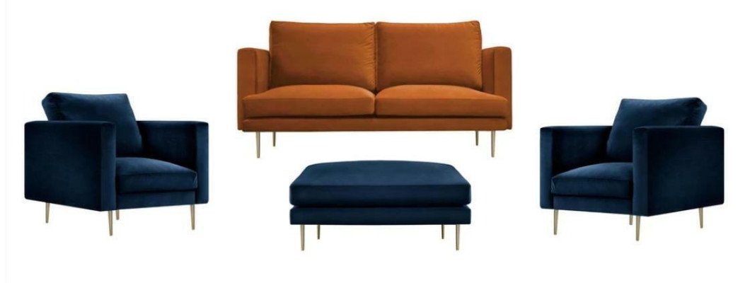 Sofa set Orange Ottoman Chair Creative Furniture Textile Fabric Living Room