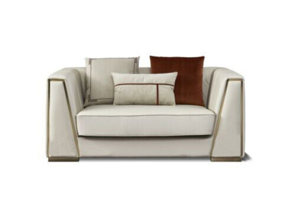 Witte leren bankstel Designer 3+2 zits decoratiebanken set 2-delig.