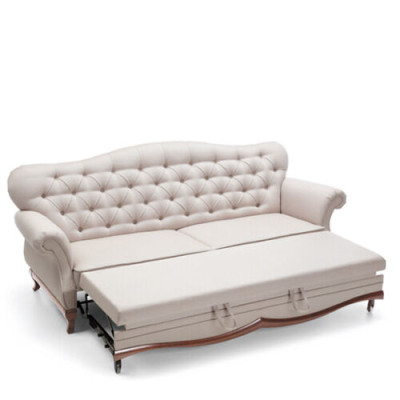 Chesterfield slaapbank met slaapfunctie driezitsbank stof