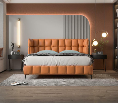 Bed bekleding design luxe hotelbedden tweepersoons 180x200cm leer dubbel.