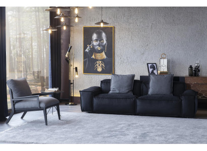 Set 2-delige bank + fauteuil Medium zacht comfortabel Moderne stijl Luxueus Nieuw