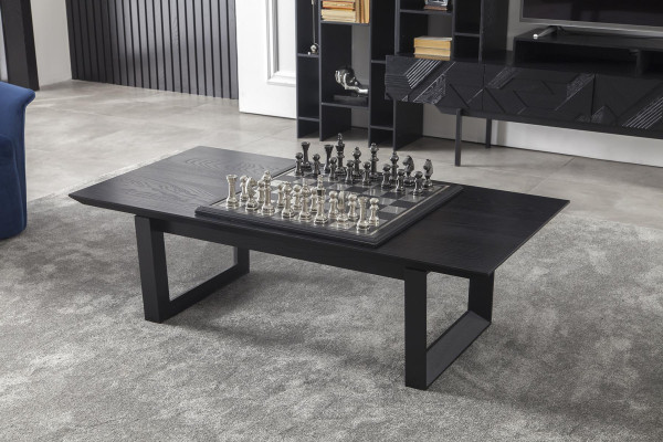 Zwarte woonwand Hoogwaardige kastwanden Luxe aanbouwwand Salontafel 2-delig