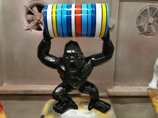 Designer figuur standbeeld moderne figuren standbeelden decoratie deco gorilla tuin nieuw
