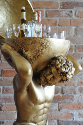 Antieke stijl Klassieke wereldbol Atlas Minibar Bar Wijnrek Standbeeld Sculptuur Decoratie