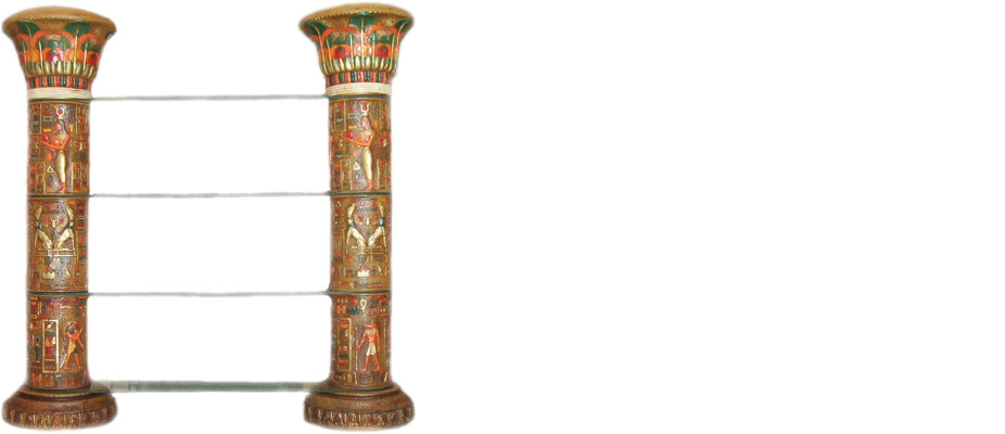 Regaal Glas Vitrine Egyptische Regalen Vitrines XXL Zuilen 180cm Zuilen Egypte Nieuw
