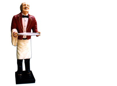 Bediende figuur standbeeld sculptuur beeldhouwwerken decoratie serveer standaard nieuw