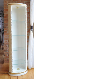 XXL vitrinekast met glazen plank, bar en 181,5 cm hoge zuil, model 1883 Nieuw