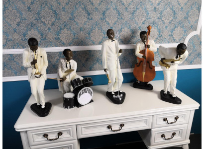 5X ONTWERPER SET BEELD SCULPTUREN BEELDEN MUSICUS XXL GROTE FIGUREN BEELD