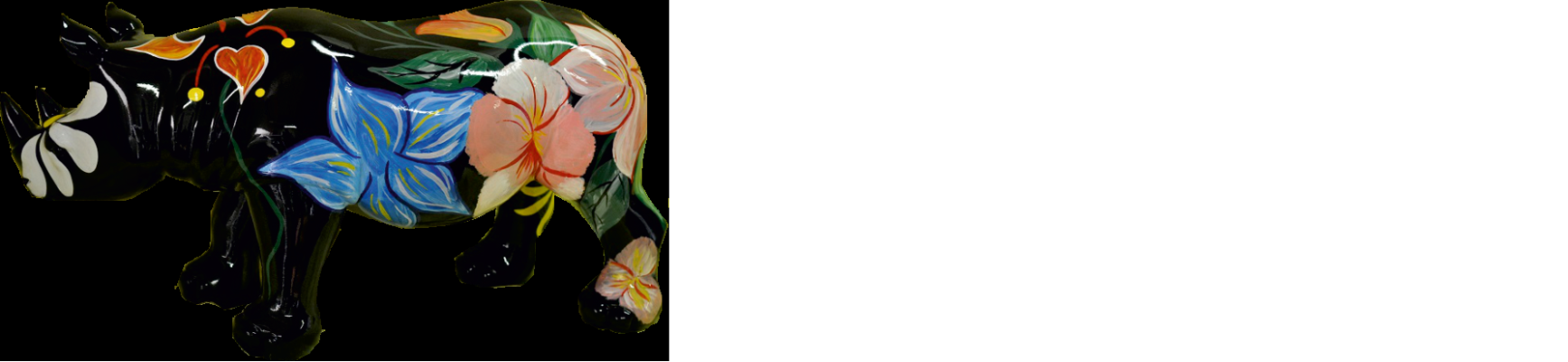 Ontwerp van een neushoorn in bloemenvorm standbeeld sculptuur figuren beeldjes decoratie Nieuw 3095