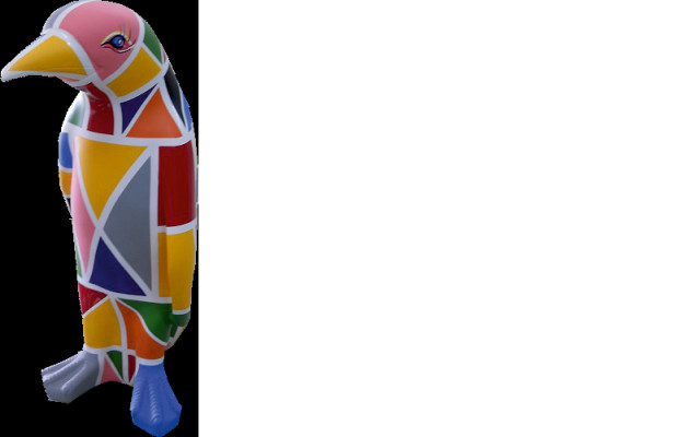 Ontwerp luxe figuur sculptuur handgemaakt XXL 67cm Pinguïn dier sculpturen figuren