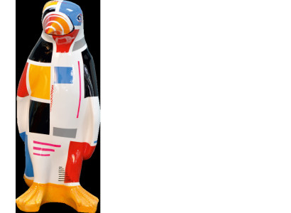 XXL Designer Figur Handgemacht Bemalt Skulptur Statue Skulpturen Pinguin