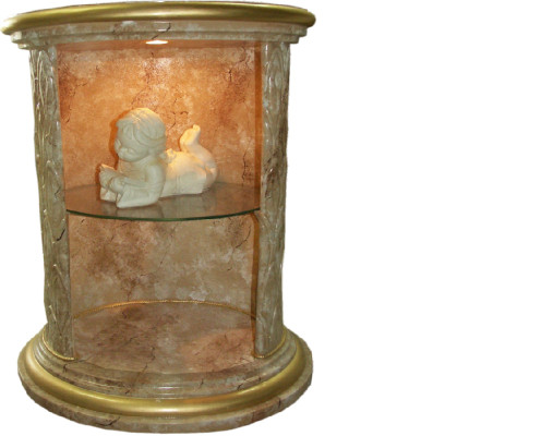Vitrine Ontwerp Kolom Kast Vitrine Rek Opslag Verlichte Kolom Figuur
