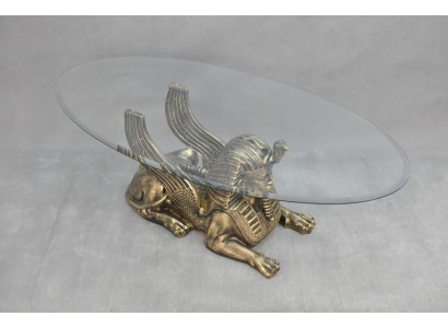 Salontafel Tafel Glazen tafels Farao Sphinx Bijzettafel Glas Egypte 120x60cm