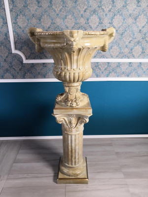 XXL Vaas Tafel Decoratie Deco Vazen 69cm Antieke Stijl Sculptuur Figuur Kelk Rom