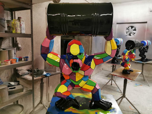 Designer Figur Standbeeld Moderne Figuren Beelden Decoratie Deco Gorilla Tuin Nieuw