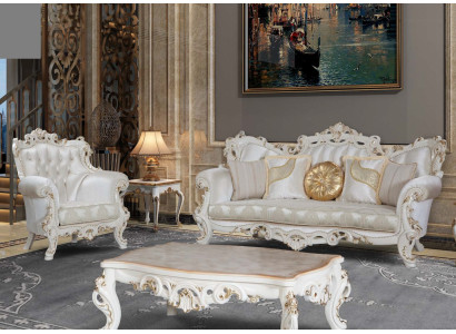 Chesterfield bankstel bekledingset 3+1 zits wit textiel driezitsbank salontafel