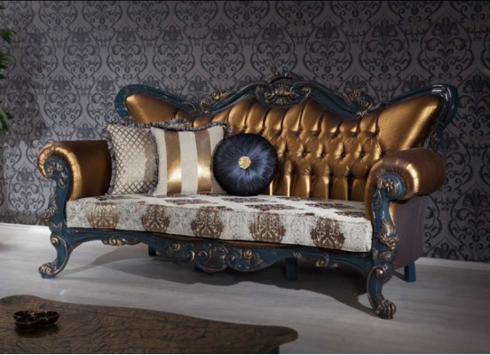 Gründerzeit meubels Klassieke bankstel Chesterfield bankstel 3+1+ tafel