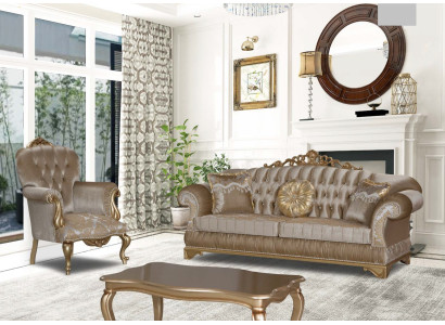 Ontwerp Chesterfield 3+1 zitbank Koffietafel Stoffen bank Fauteuil Bank Banken