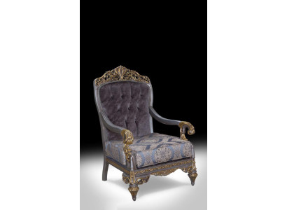 Elegante klassieke fauteuil met decoratieve patronen in Chesterfield-ontwerp
