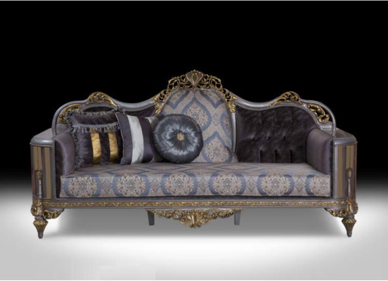 Sofa Chesterfield Set Paarse salontafel Designer groep 3-delig Woonkamer