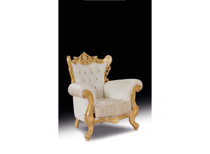 Chesterfield fauteuil wit bankstel 1 zits hout textiel bankstel bekleding nieuw