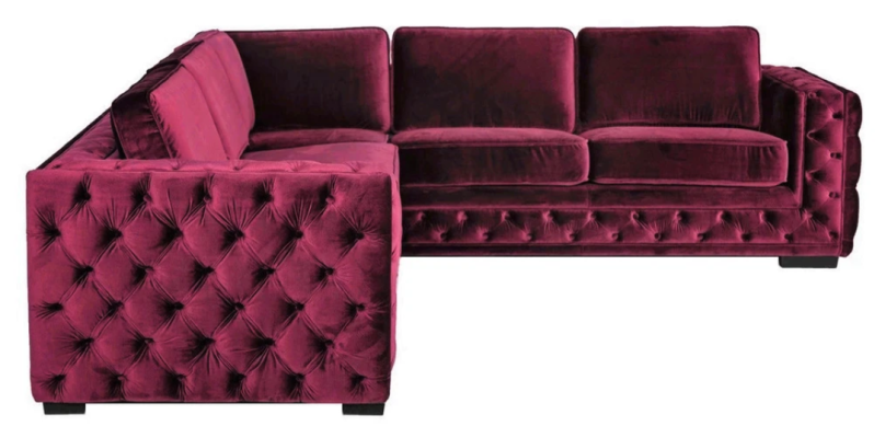 Lila chesterfield bank luxe fluwelen stof banken sofa set knoppen bekleding nieuw