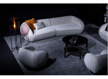 Grijze luxe bankstel vierzits fauteuil luxe bankstel textielmeubelen