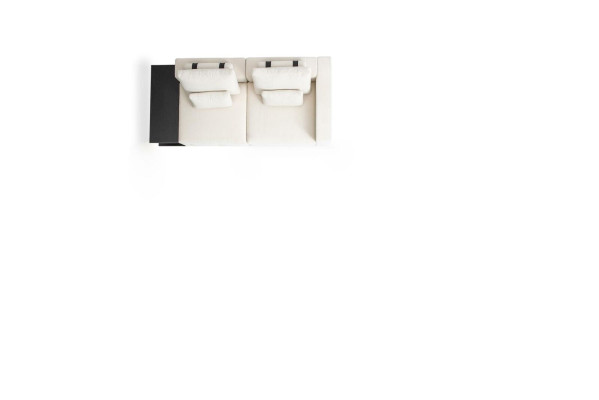Witte luxe driezits stoffen bank woonkamer inrichtingen textielbanken.