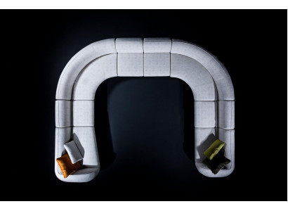 Sofa U-vorm Luxe Woonkamer Design Modern Textiel Bankstel
