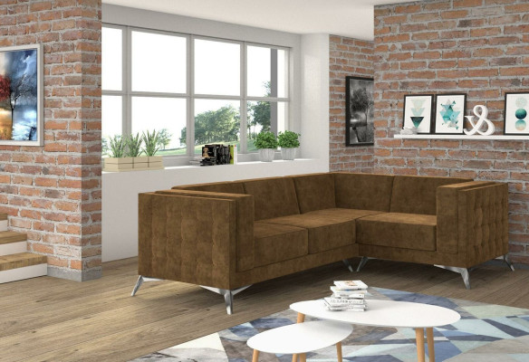 Stof L-vorm bankstel woonlandschap hoekbank set modern ontwerp sofa