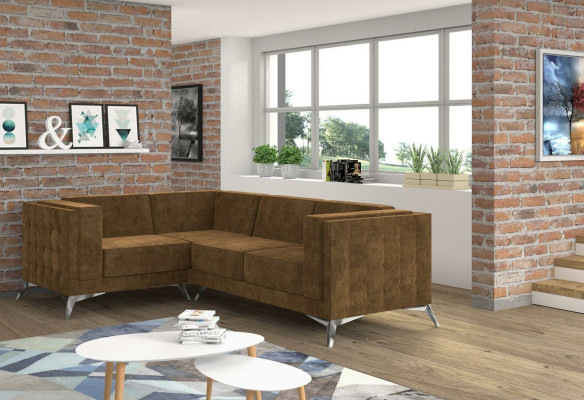 Stof L-vorm bankstel woonlandschap hoekbank set modern ontwerp sofa