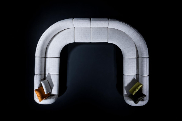 Ontwerper hoekbank woonkamer luxe gestoffeerde sofa textiel meubelstijl