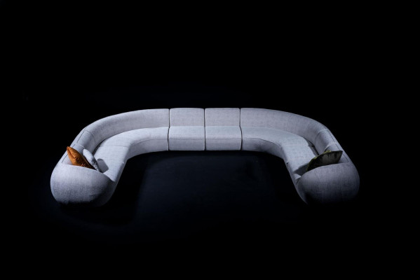 Ontwerper hoekbank woonkamer luxe gestoffeerde sofa textiel meubelstijl