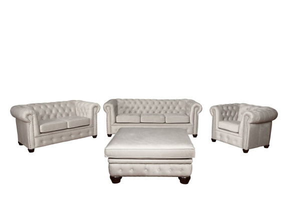 Chesterfield Sofameubel 3+1+1 Zitplaatsen Design Bank Bekleding Sofa Set