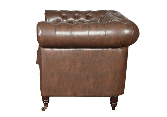 Chesterfield zitsalon sofa bankstel bekleding 3 2 zits leren banken stof nieuw