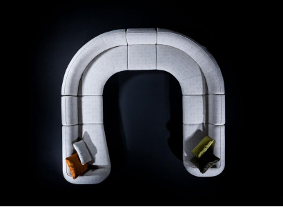 Woonlandschap Zitlandschap Hoekbank Beige Bank Moderne Meubels Bank