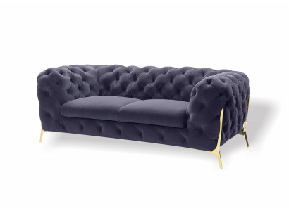 Chesterfield fluwelen designerbank 2-zits bank textiel fluweel set met gouden poten