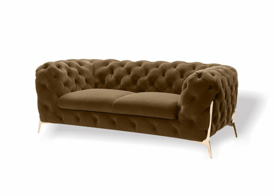 Chesterfield fluwelen designerbank 2-zits bank textiel fluweel set met gouden poten