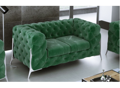 Chesterfield Bank 2-zits gestoffeerde zit stof textielbanken leren banken bank
