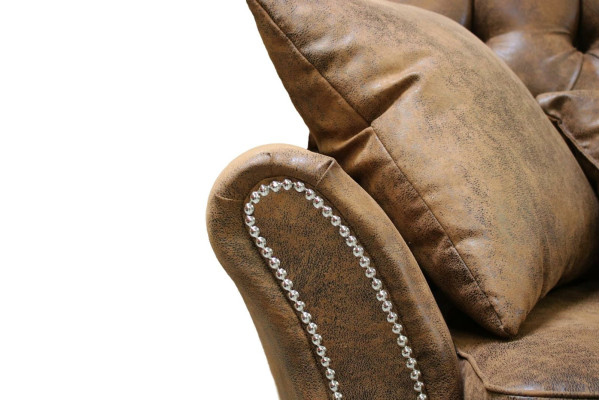 Ontwerp fauteuil 1-zitplaats Bruin Textiel Luxe Club Loung bank Tv Chesterfield.